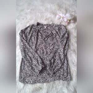 A New Day Leopard Print Blouse Size S